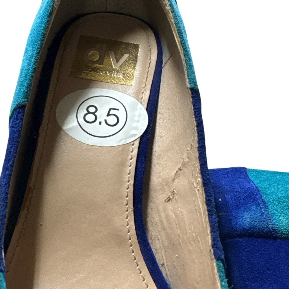 DV Dolce Vita Blue Turquoise Colorblock Platform Pumps Size 8.5 - Picture 7 of 11